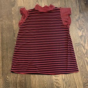 Ann Taylor blue and red stripe blouse